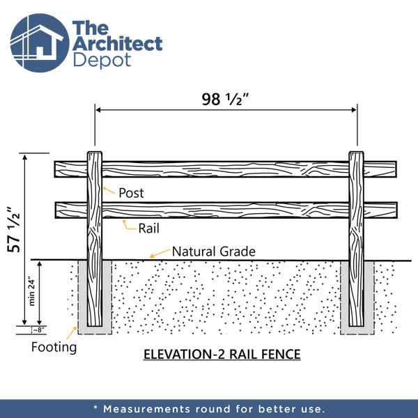 2 RAIL FENCE WOOD STYLE CONCRETE SYSTEM