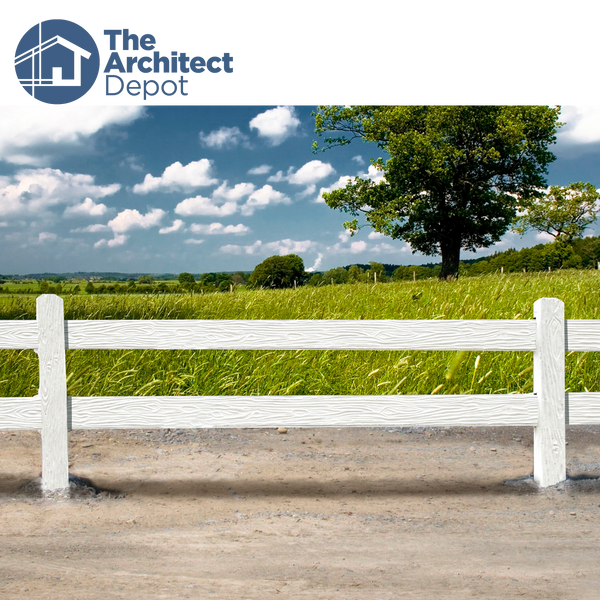 2 RAIL FENCE WOOD STYLE CONCRETE SYSTEM