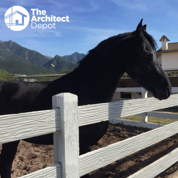3 RAIL FENCE WOOD STYLE CONCRETE SYSTEM