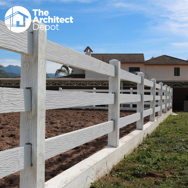 3 RAIL FENCE WOOD STYLE CONCRETE SYSTEM