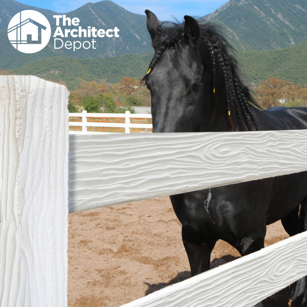 3 RAIL FENCE WOOD STYLE CONCRETE SYSTEM