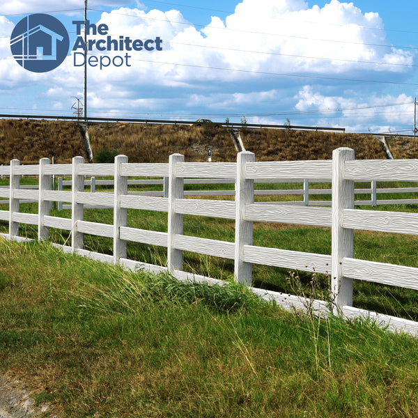 4 RAIL FENCE WOOD STYLE CONCRETE SYSTEM