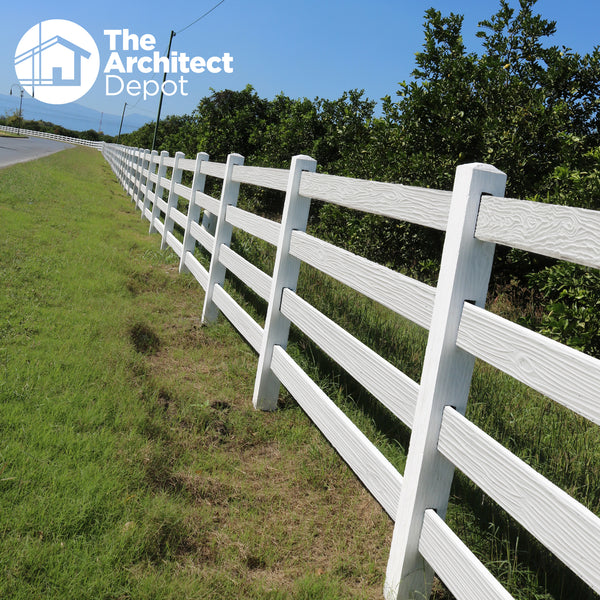 4 RAIL FENCE WOOD STYLE CONCRETE SYSTEM