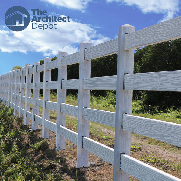 4 RAIL FENCE WOOD STYLE CONCRETE SYSTEM
