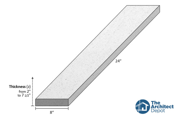 decorative concrete flat band moulding 24 x 8 use the decorative flat band moulding as an exterior moulding and give volume to the architecture of your building concrete flat bands can be use as a exterior window sill or exterior window trim as a simple crown molding decoration