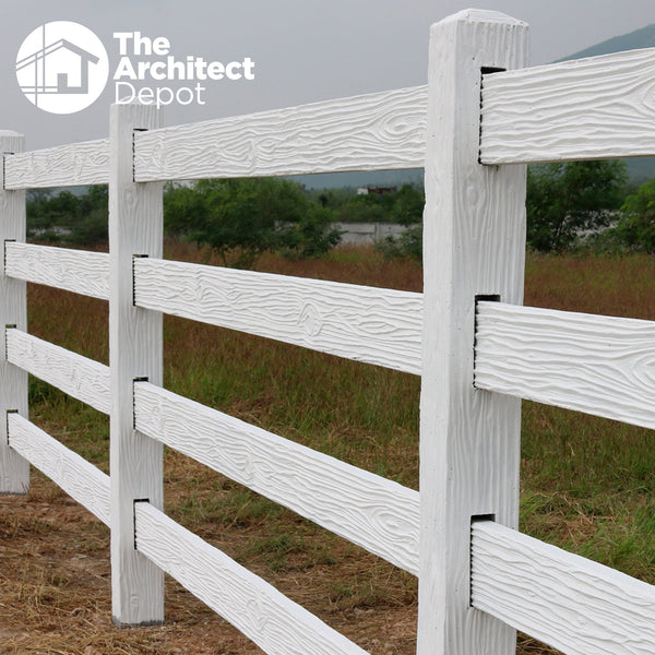 4 RAIL FENCE WOOD STYLE CONCRETE SYSTEM