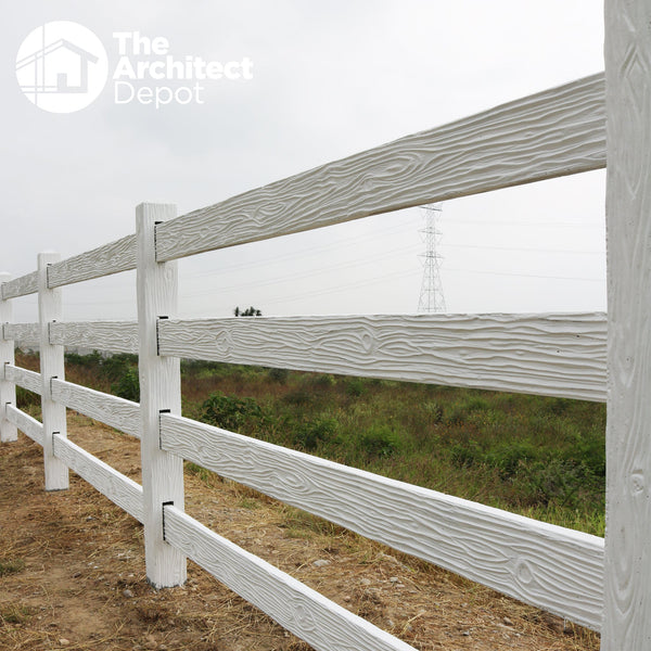 4 RAIL FENCE WOOD STYLE CONCRETE SYSTEM