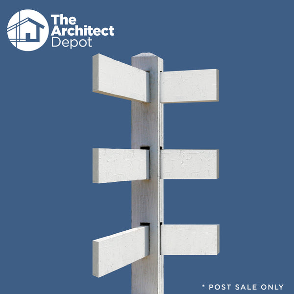 CONCRETE 3 RAIL FENCE CORNER POST (WOOD STYLE)