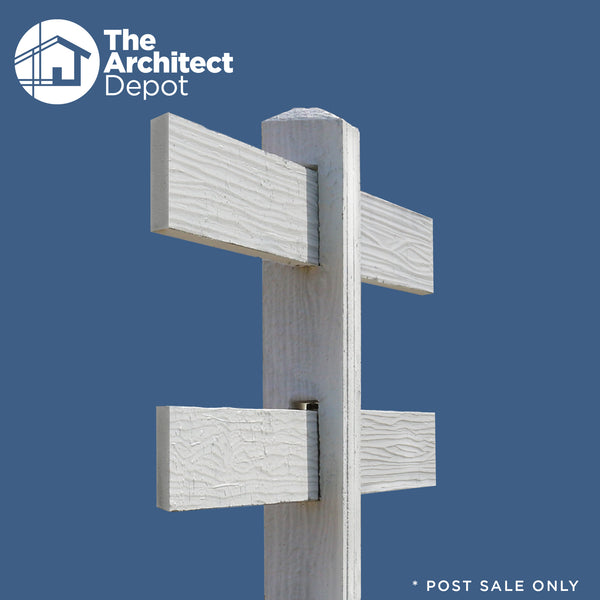 CONCRETE 2 RAIL FENCE LINE POST (WOOD STYLE)