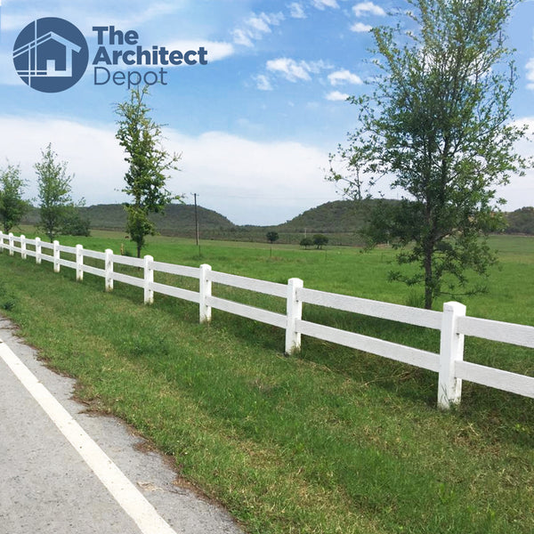 2 RAIL FENCE WOOD STYLE CONCRETE SYSTEM