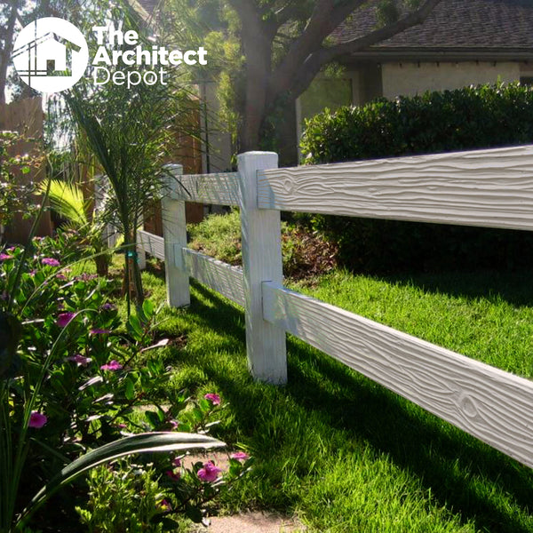 2 RAIL FENCE WOOD STYLE CONCRETE SYSTEM