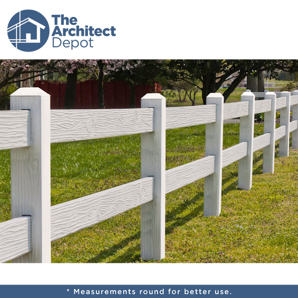 2 RAIL FENCE WOOD STYLE CONCRETE SYSTEM