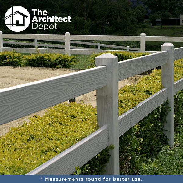 2 RAIL FENCE WOOD STYLE CONCRETE SYSTEM