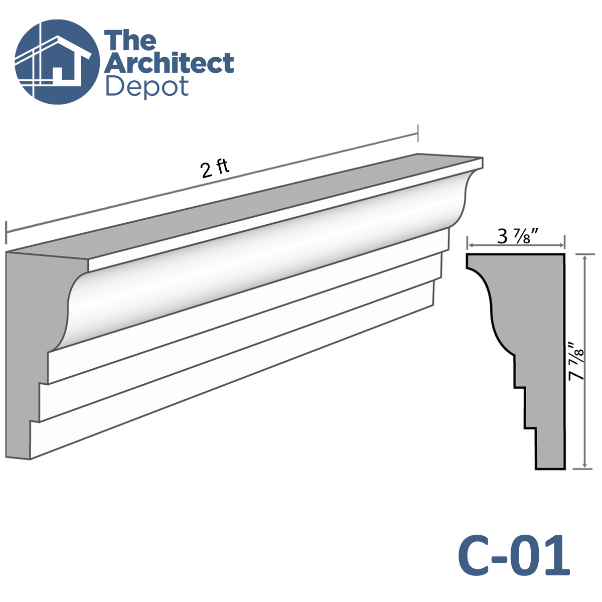 Concrete Moulding For Cornices and Window Sills Model No. 01 – The  Architect Depot
