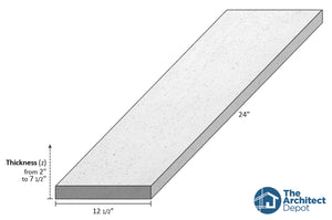 decorative concrete flat band moulding 24 x 12.5 use the decorative flat band moulding as an exterior moulding and give volume to the architecture of your building concrete flat bands can be use as a exterior window sill or exterior window trim as a simple crown molding decoration 